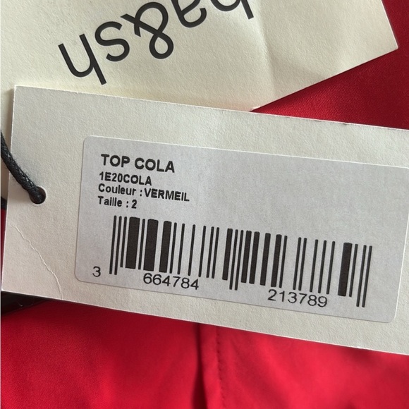 NWT Ba&sh Cola Wrap Top Crepe De Chine Blouse in Vermillion Size 2 - Picture 6 of 7